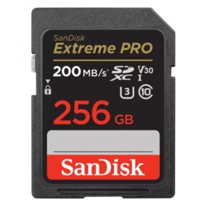 SanDisk Extreme PRO UHS-I 256 GB Class 10 U3 V30 Noir / Rouge - Carte SD