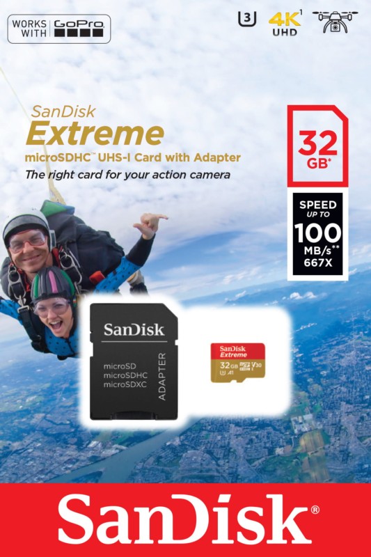 SanDisk Extreme UHS-I 32 GB U3 V30 A1 SDXC Amarillo / Rojo - Tarjeta microSD - Ítem2