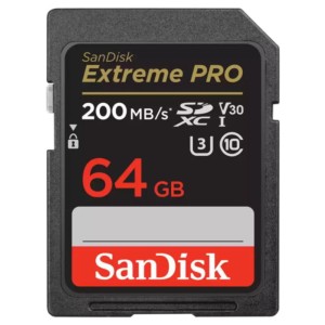 SanDisk Extreme PRO UHS-I 64 GB Clase 10 U3 V30 Negro / Rojo - Tarjeta SD