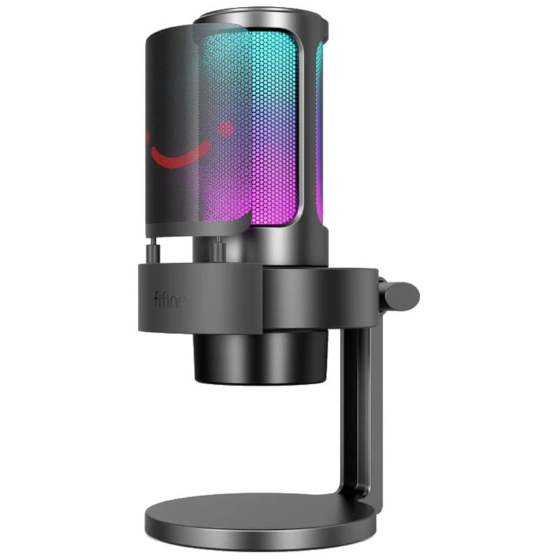 Microphone cardioïde à condensateur USB rvb, lumières colorées