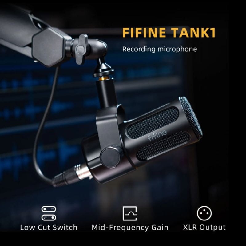 Fifine Tank1 RGB Microphone XLR pour l'enregistrement et le streaming sur PC Noir - Ítem4