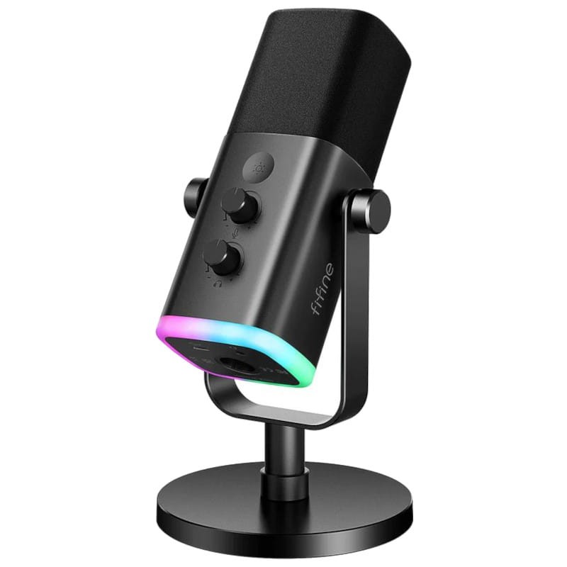 Fifine-Auscultadores Dinâmicos RGB para Jogos com Microfone