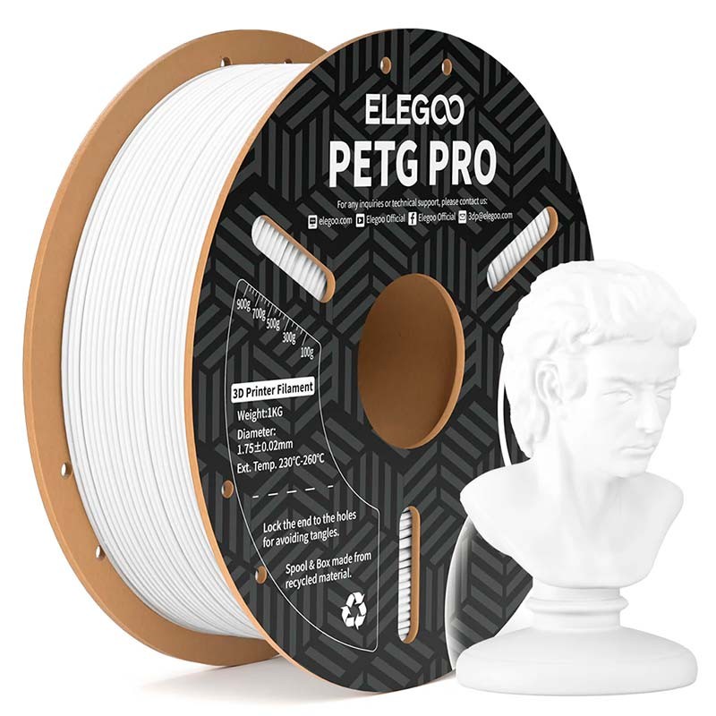 ELEGOO PETG Pro Blanc pour Imprimantes 3D FDM - Filament 1.75mm Bobine de 1kg - Ítem6