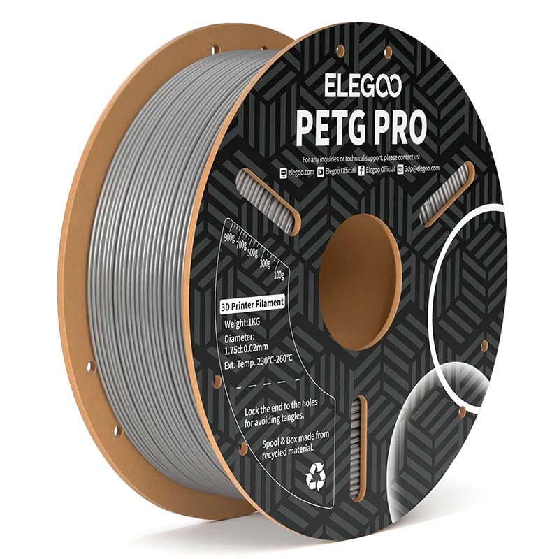 ELEGOO PETG Pro Cinzento para Impressoras 3D FDM - Filamento 1.75mm Bobina de 1kg - Item