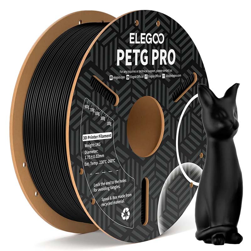 ELEGOO PETG Pro Noir pour Imprimantes 3D FDM - Filament 1.75mm Bobine de 1kg - Ítem6