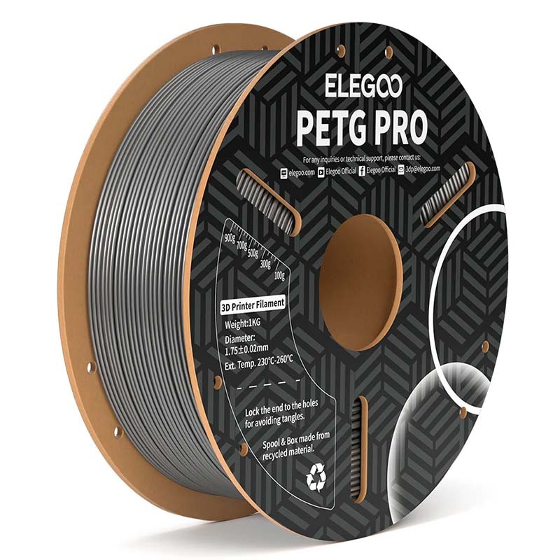 ELEGOO PETG Pro Argent pour Imprimantes 3D FDM - Filament 1.75mm Bobine de 1kg - Ítem