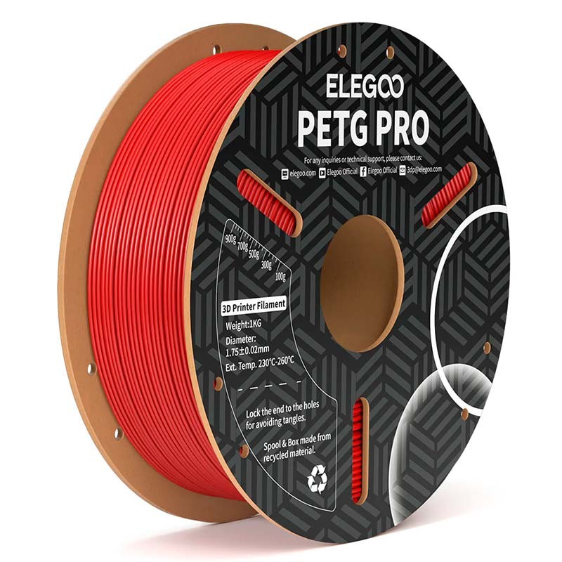 ELEGOO PETG Pro Rouge pour Imprimantes 3D FDM - Filament 1.75mm Bobine de 1kg - Ítem