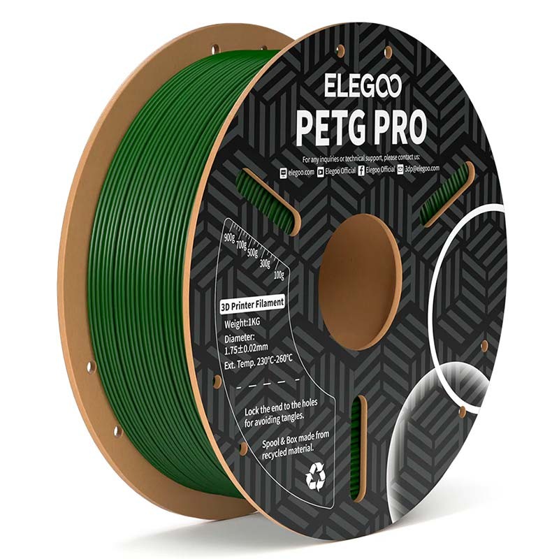 ELEGOO PETG Pro Vert Olive pour Imprimantes 3D FDM - Filament 1.75mm Bobine de 1kg - Ítem