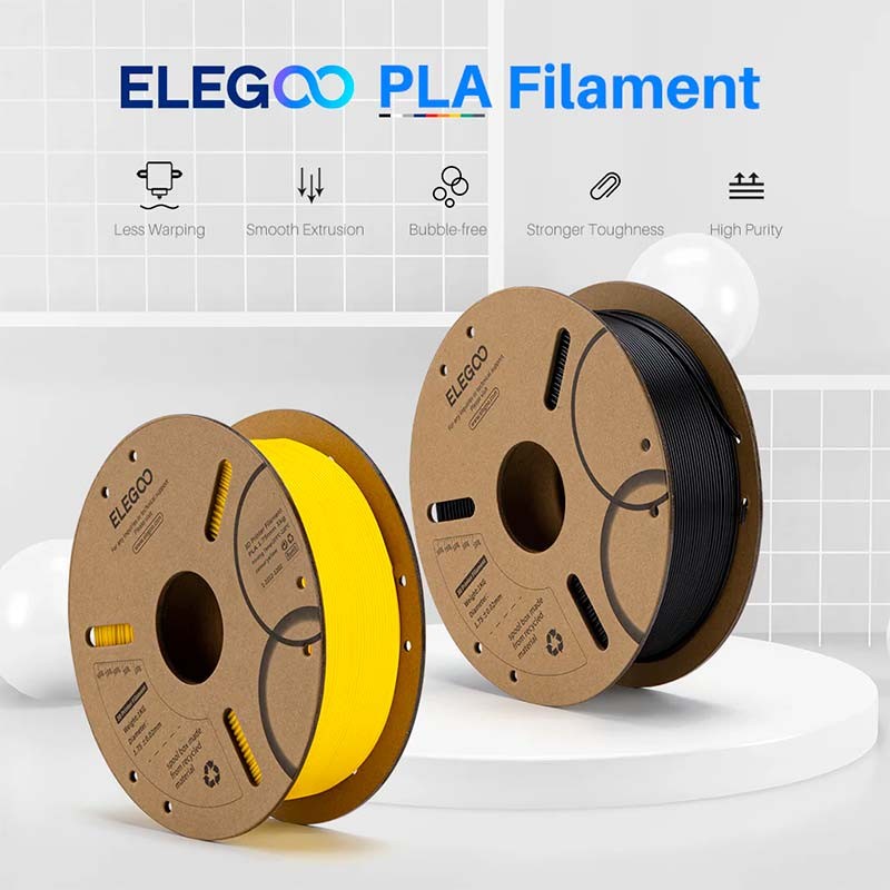 ELEGOO PLA Cinzento para Impressoras 3D FDM - Filamento 1.75mm Bobina de 1kg - Item1