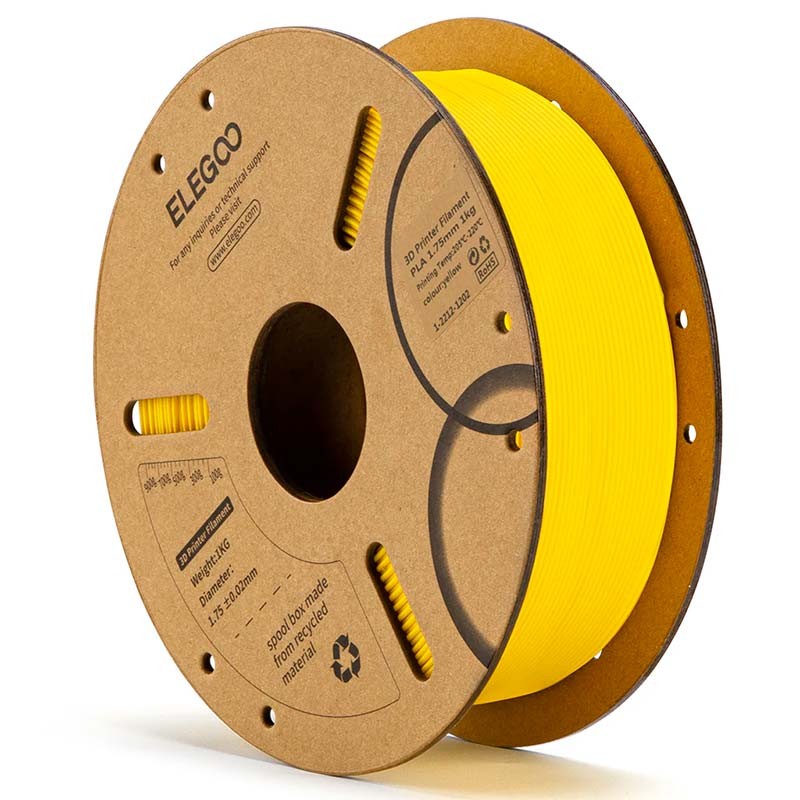 ELEGOO PLA Amarillo para Impresoras 3D FDM - Filamento 1.75mm Bobina de 1kg - Ítem