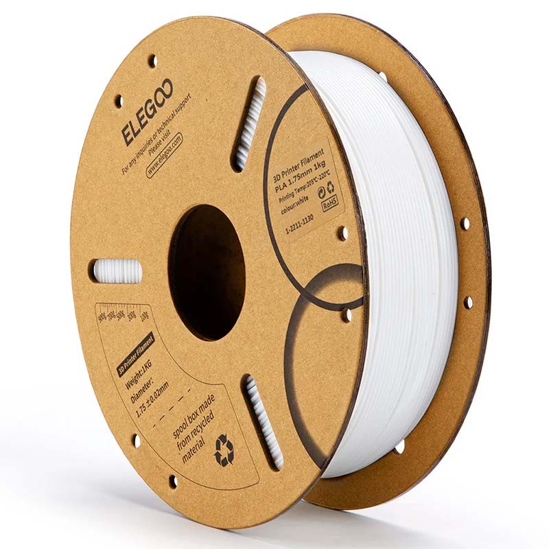 ELEGOO PLA Blanc pour Imprimantes 3D FDM - Filament 1.75mm Bobine de 1kg - Ítem