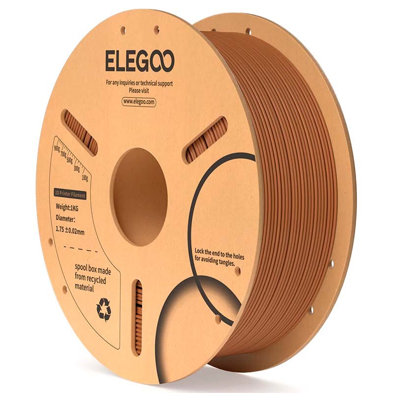 ELEGOO PLA Marrón para Impresoras 3D FDM - Filamento 1.75mm Bobina de 1kg - Ítem