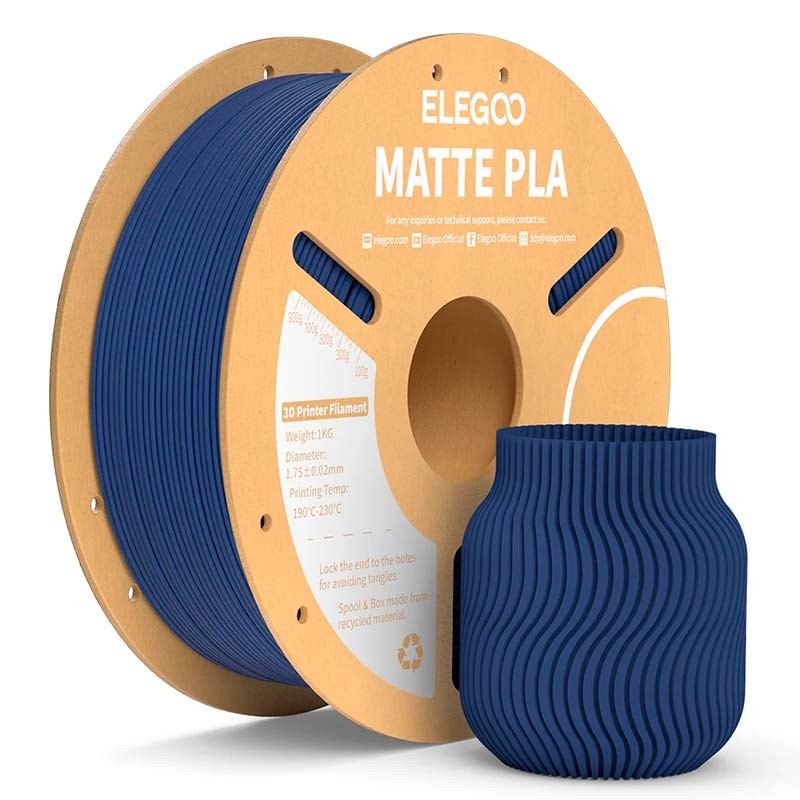 ELEGOO PLA MATTE Bleu Marine Mat pour Imprimantes 3D FDM - Filament 1.75mm Bobine de 1kg - Ítem