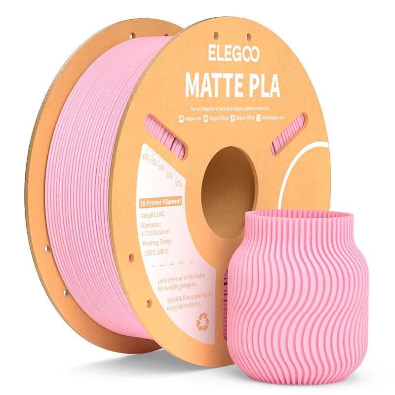 ELEGOO PLA MATTE Rose Mat pour Imprimantes 3D FDM - Filament 1.75mm Bobine de 1kg - Ítem