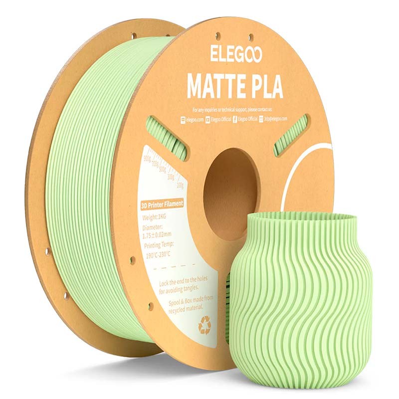 ELEGOO PLA MATTE Verde Menta Mate para Impressoras 3D FDM - Filamento 1.75mm Bobina de 1kg - Item