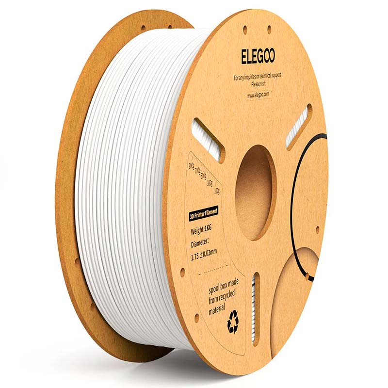 ELEGOO PLA Plus Branco para Impressoras 3D FDM - Filamento 1.75mm Bobina de 1kg - Item