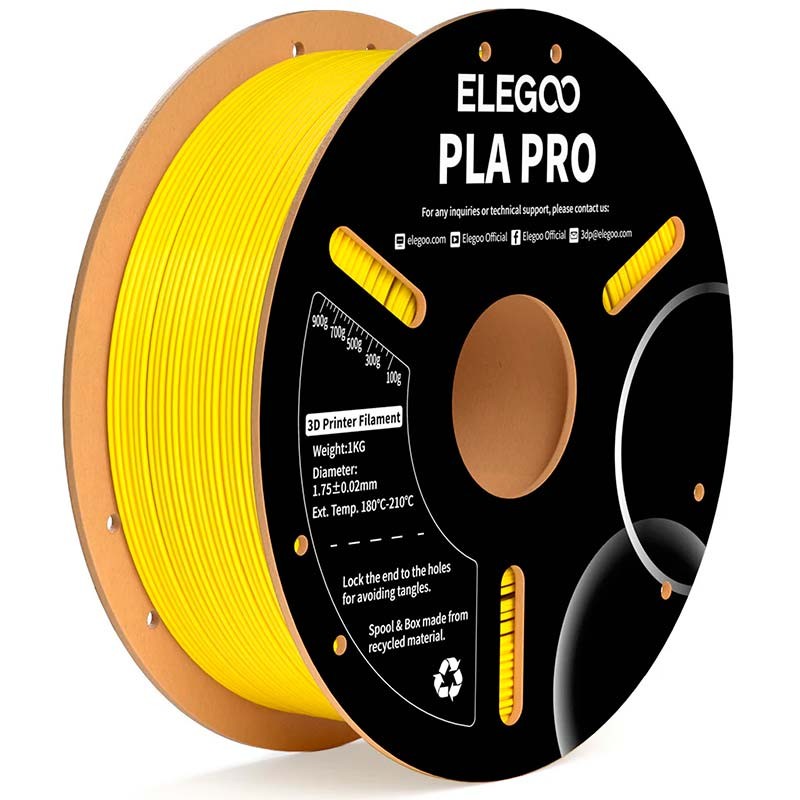 ELEGOO PLA PRO Amarillo para Impresoras 3D FDM - Filamento 1.75mm Bobina de 1kg - Ítem