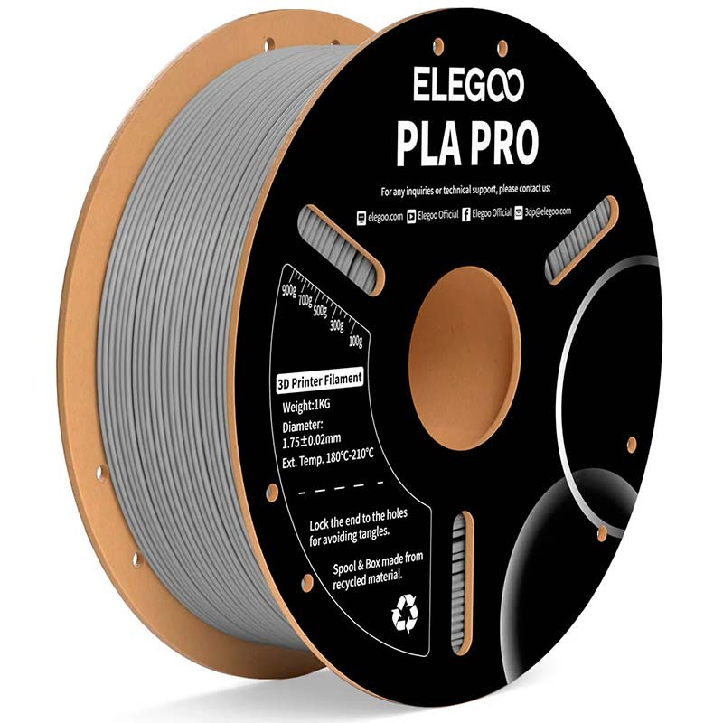 ELEGOO PLA PRO Gris para Impresoras 3D FDM - Filamento 1.75mm Bobina de 1kg - Ítem