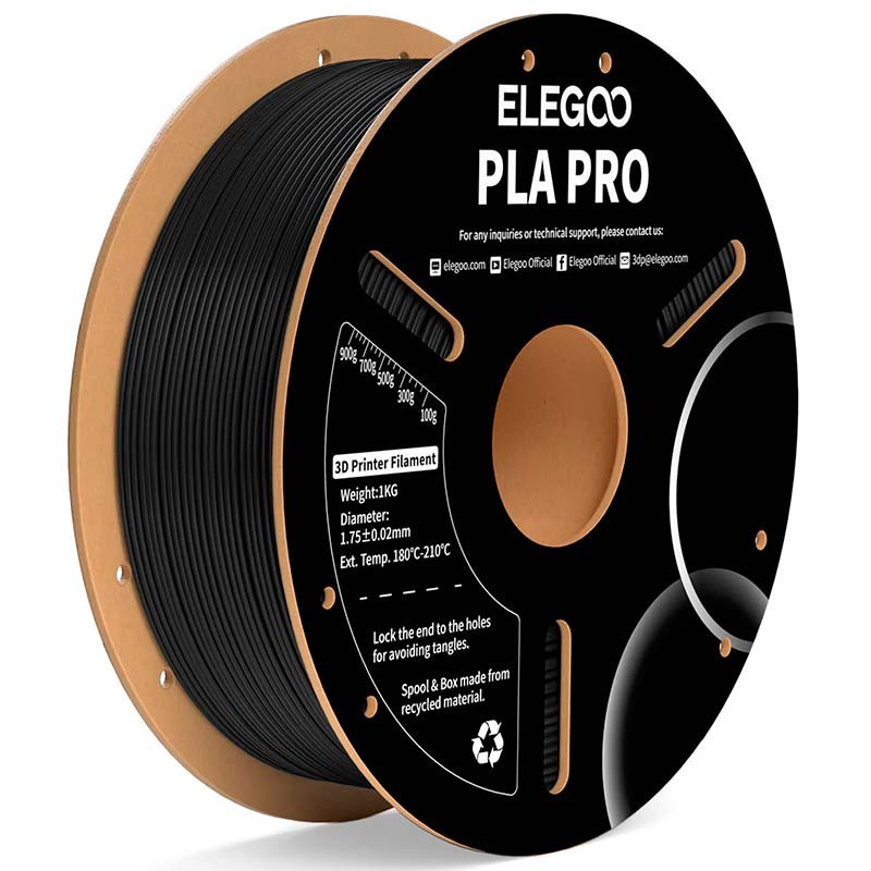 ELEGOO PLA PRO Negro para Impresoras 3D FDM - Filamento 1.75mm Bobina de 1kg - Ítem