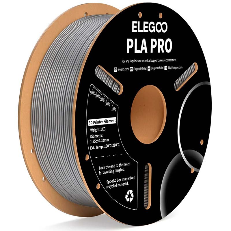 ELEGOO PLA PRO Argent pour Imprimantes 3D FDM - Filament 1.75mm Bobine de 1kg - Ítem