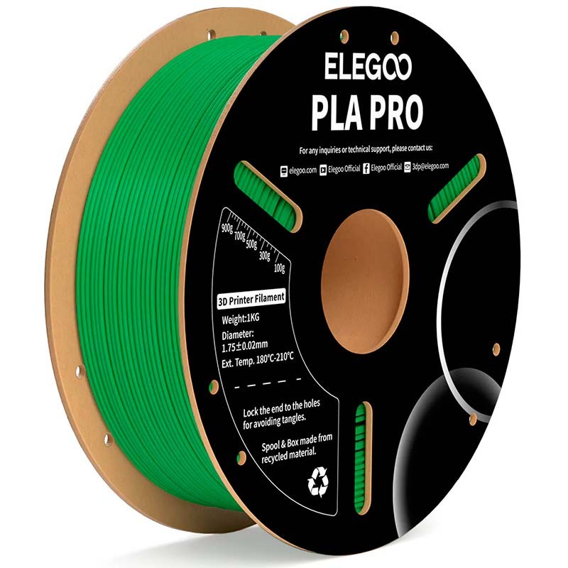 ELEGOO PLA PRO Verde para Impresoras 3D FDM - Filamento 1.75mm Bobina de 1kg - Ítem