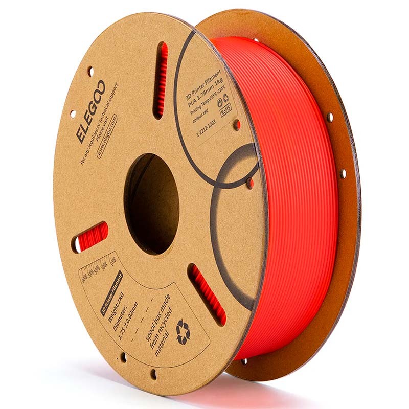 ELEGOO PLA Vermelho para Impressoras 3D FDM - Filamento 1.75mm Bobina de 1kg - Item