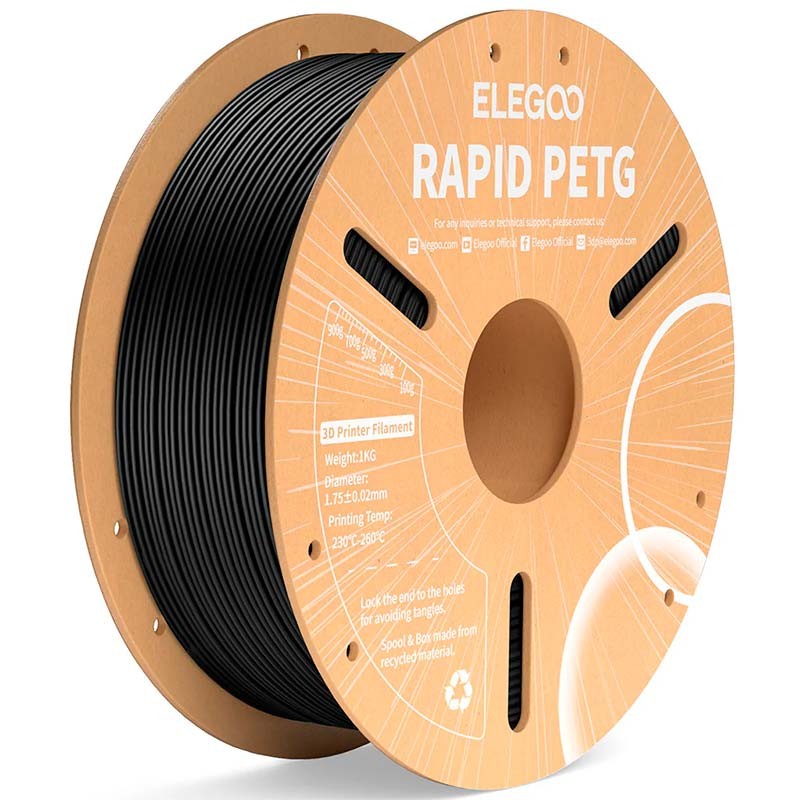 ELEGOO Rapid PETG Noir pour Imprimantes 3D FDM - Filament 1.75mm Bobine de 1kg - Ítem