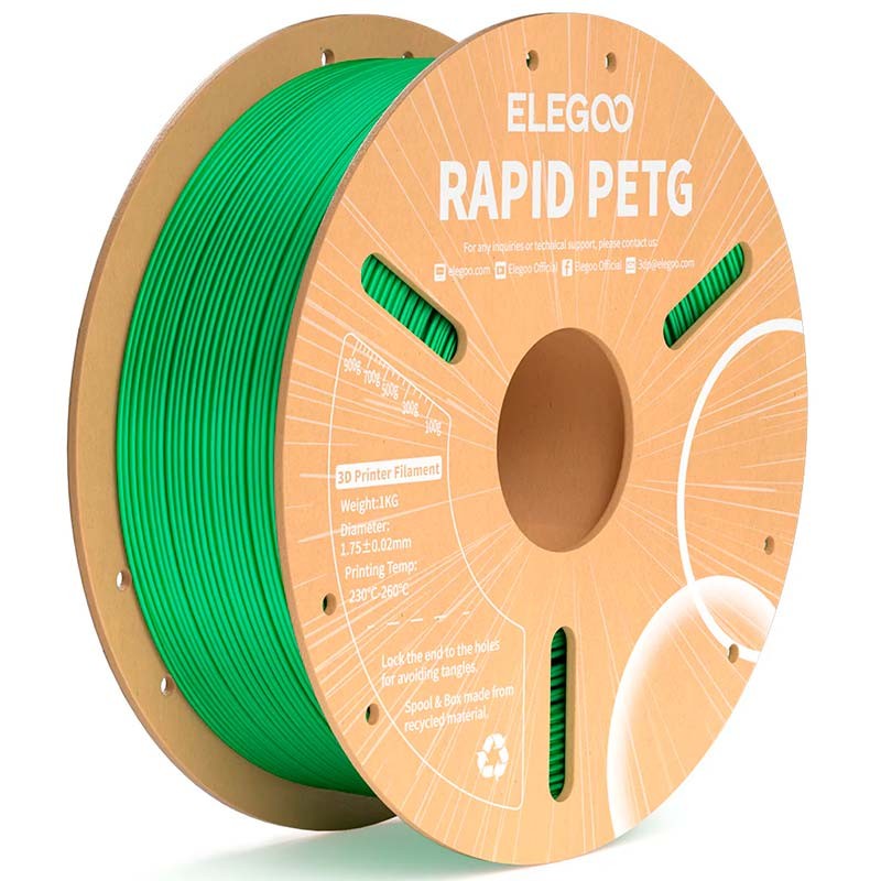 ELEGOO Rapid PETG Vert pour Imprimantes 3D FDM - Filament 1.75mm Bobine de 1kg - Ítem