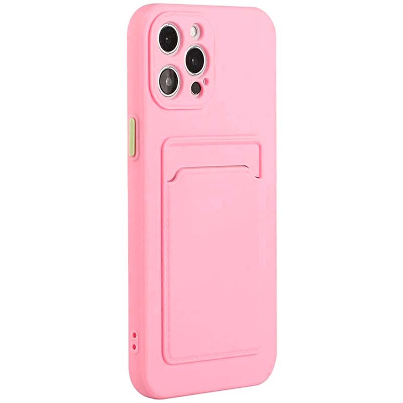 Coque en silicone rose avec porte-cartes pour iPhone 14 Pro - Ítem1