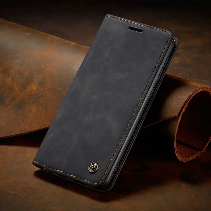 Capa preta Magnetic Wallet tipo livro para Xiaomi Redmi Note 13 Pro+ 5G - Item4