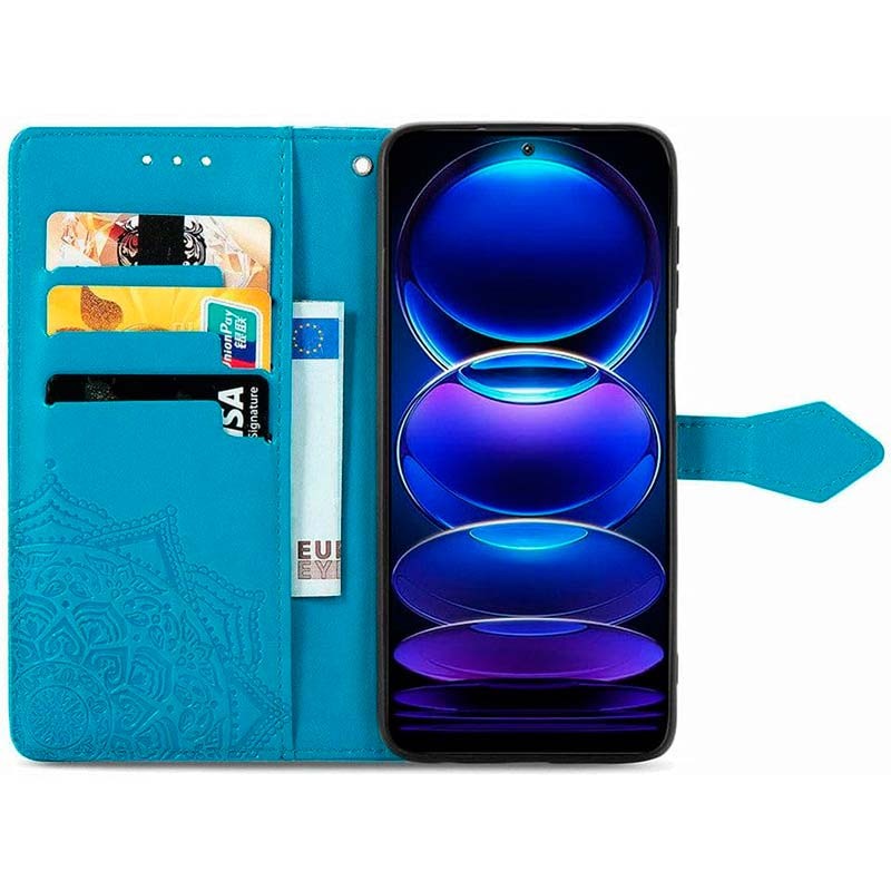 Étui bleu de type livre Mandala pour Xiaomi Redmi Note 12 5G - Ítem2