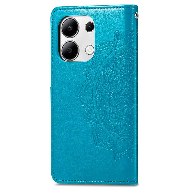 Capa azul Mandala tipo livro para Xiaomi Redmi Note 13 4G - Item1