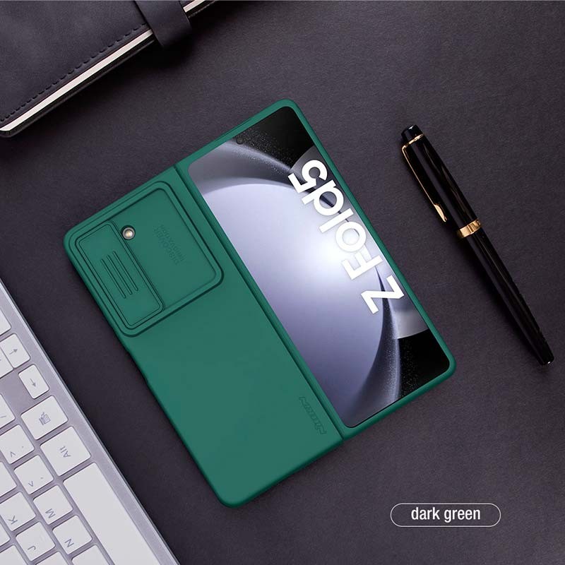 Capa de silicone CamShield Silky verde de Nillkin pour Samsung Galaxy Z Fold5 - Item5