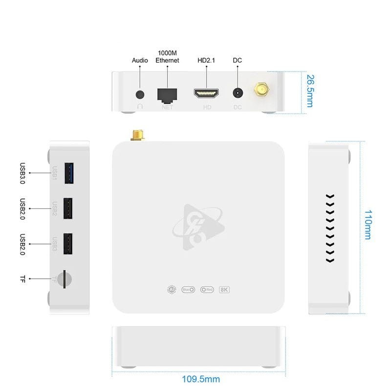 H96 Max M12 S928X 8GB/128GB WiFi 6 Branco - Android TV - Item7