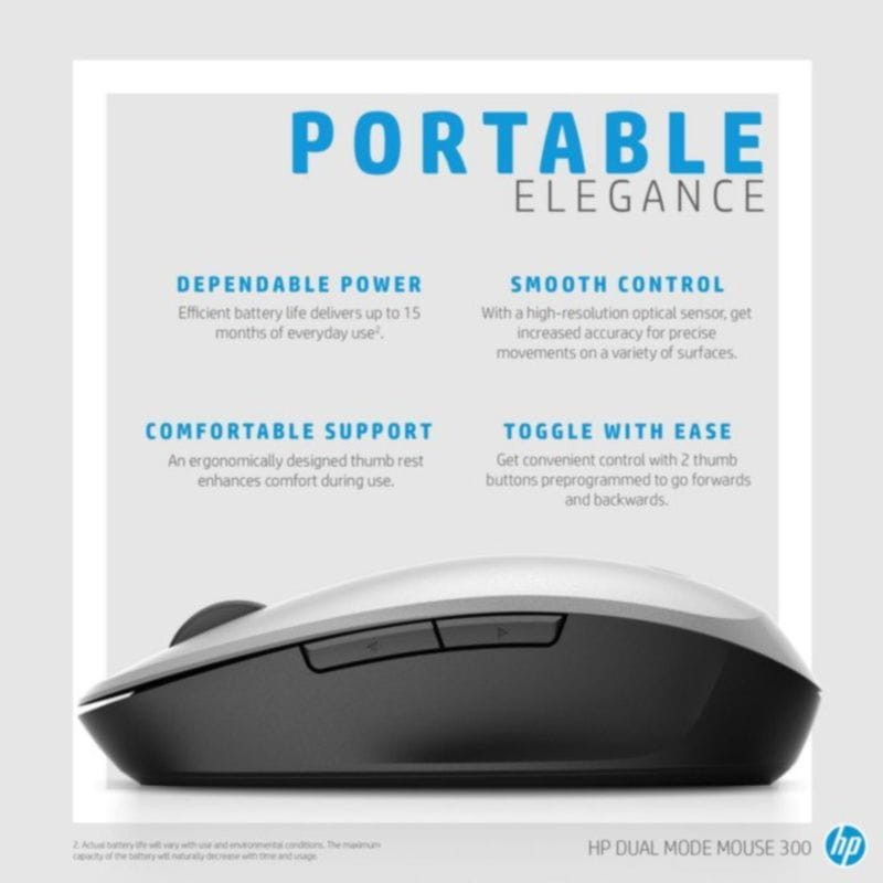 HP Dual Mode Mouse Noir/Argent - Souris sans fil - Ítem4