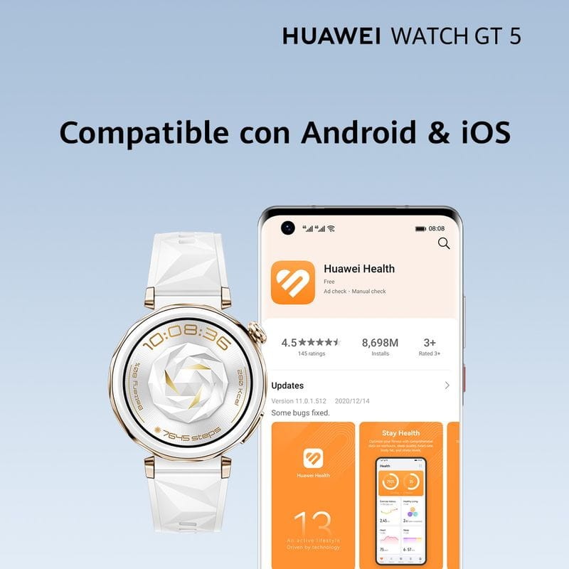 Huawei Watch GT5 41mm GPS Correa Cuero Blanco - Reloj Inteligente - Ítem11