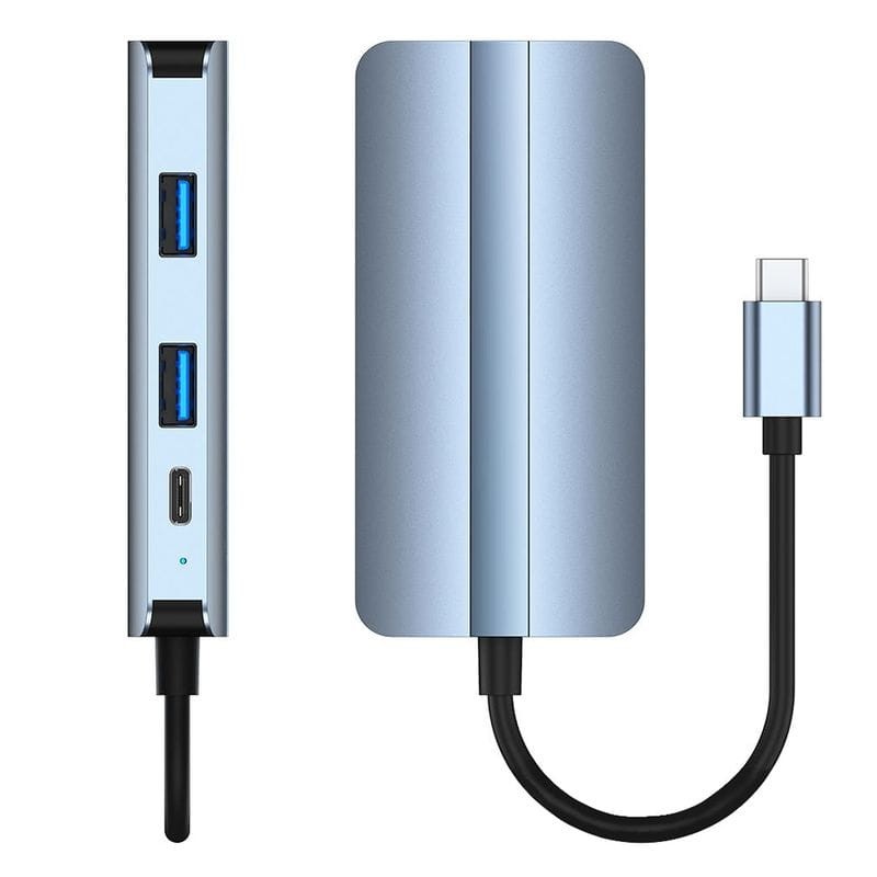 Hub USB BYL-2106 7 en 1 USB-C/USB 3.0+2.0+USB Type C+VGA+HDMI Argent - Ítem1