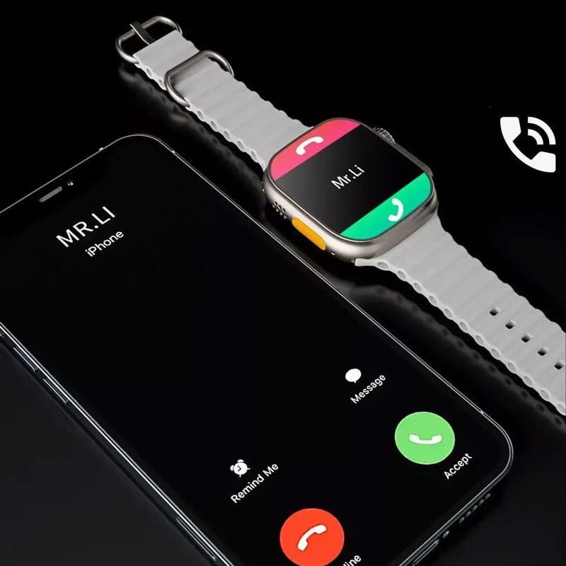 IWO N8 Ultra Prata com Pulseira de Tecico Branca - Smartwatch - Item1