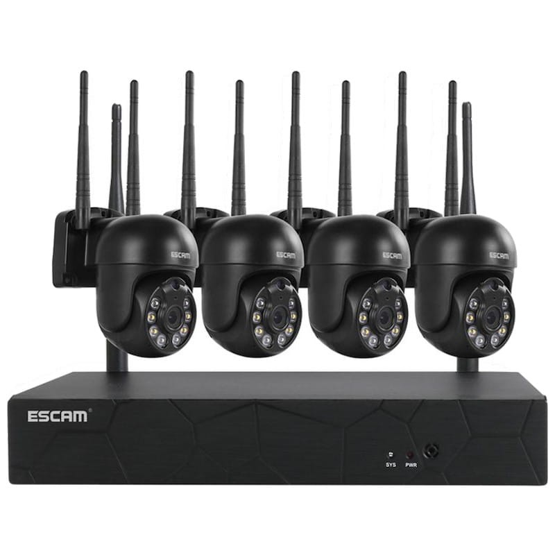 Comprar Kit videovigilancia IP Escam WNK614 Wifi 3MP 4 Cámaras - Detección  de movimiento