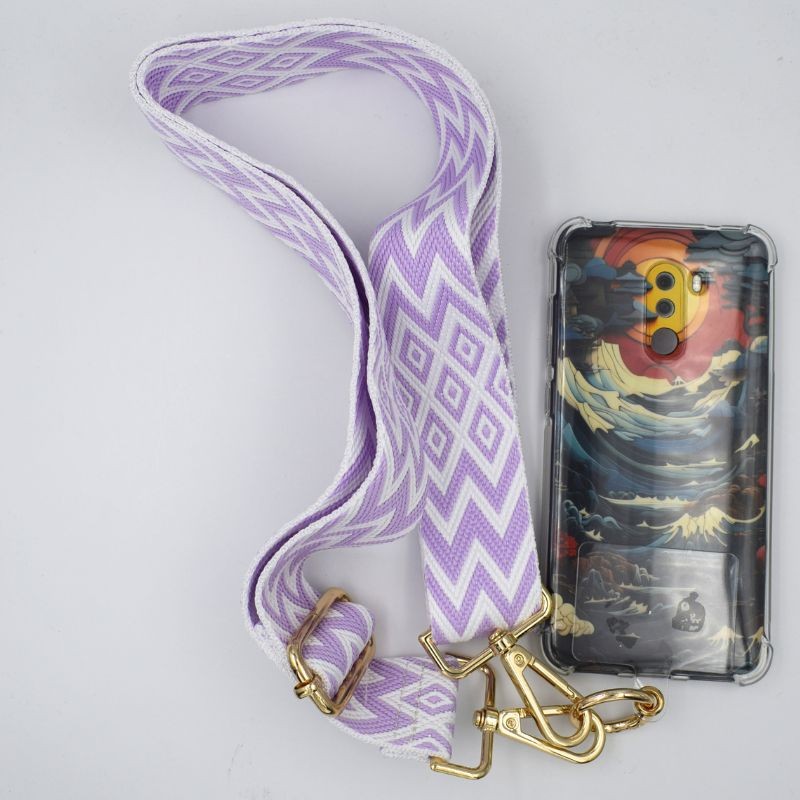 Lanyard Para Móvil Lavanda y Blanco - Universal con Tarjeta para todas las fundas - Ítem1