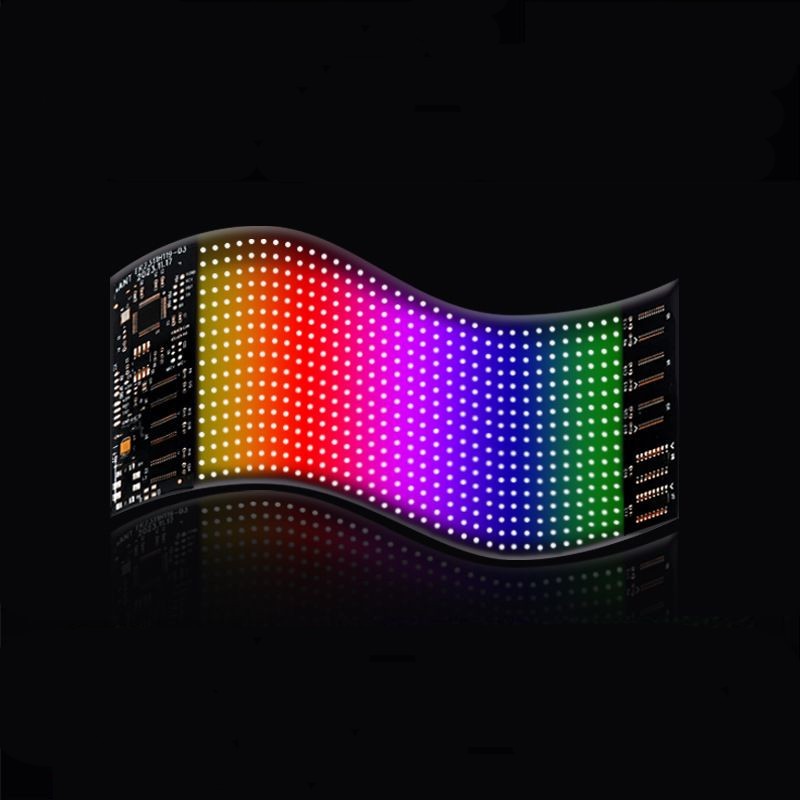 Ecrã de matriz LED RGB flexível para carro 16 x 32 com aplicativo Bluetooth Preto - Item1