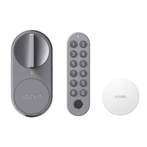 Lockin G30 + Teclado de impressão digital + Ponte Wi-Fi Pack Cinzento - Fechadura inteligente