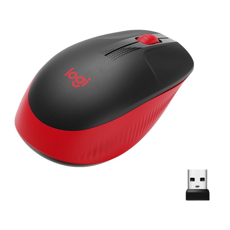 Logitech M190 Negro/Rojo - Ratón Inalámbrico - 1000 DPI - Ítem1