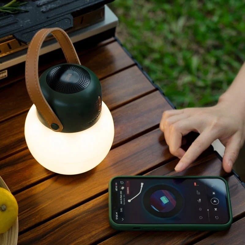 Luz de campismo ao ar livre com altifalante Bluetooth verde - Item5