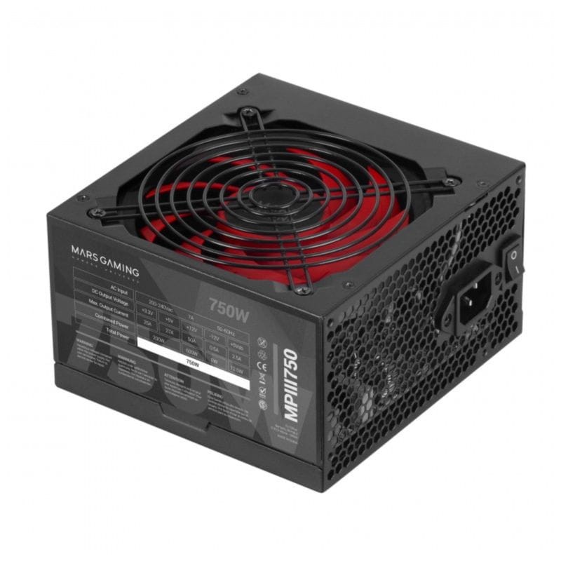 Mars Gaming MPIII750 750W Preto/Vermelho - Fonte de alimentação - Item2