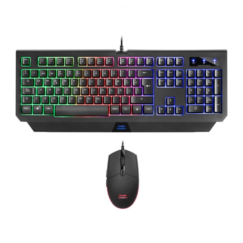 Kit Teclado Gaming y Ratón RGB Mars Gaming MCP100 Negro - Ítem