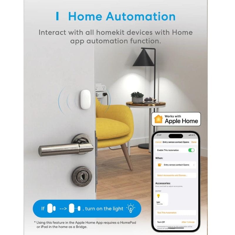 Meross MS200HHK HomeKit Branco - Kit de sensores de porta e janela com hub - Item2