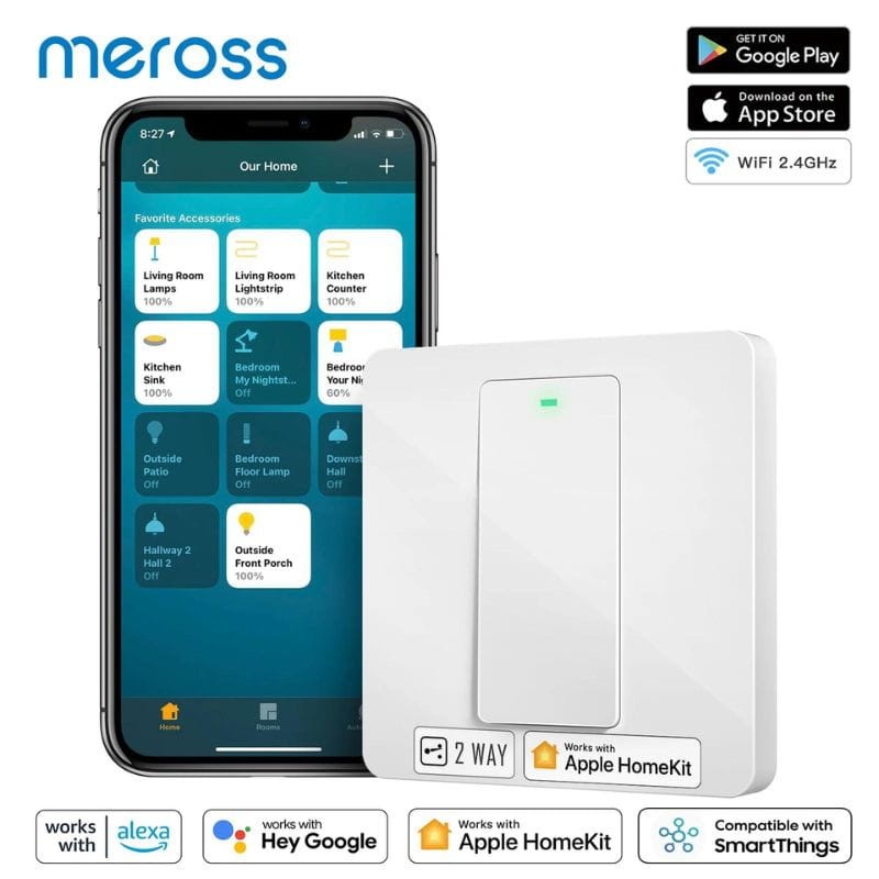 Meross MSS550X Doble Canal HomeKit Blanco - Interruptor inteligente - Ítem1