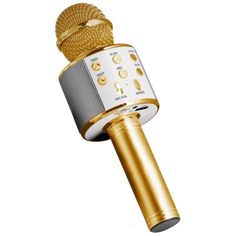 Micrófono inalambrico con Bluetooth dorado Powerfik –