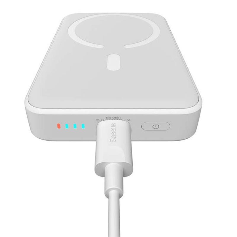 Power Bank Mini 10000mAh Baseus compatible con MagSafe Blanco - Carga rápida 20W y Cable tipo C inlcuido - Ítem3